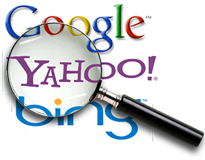Google, Yahoo and Bing have the highest share of the Internet searches.